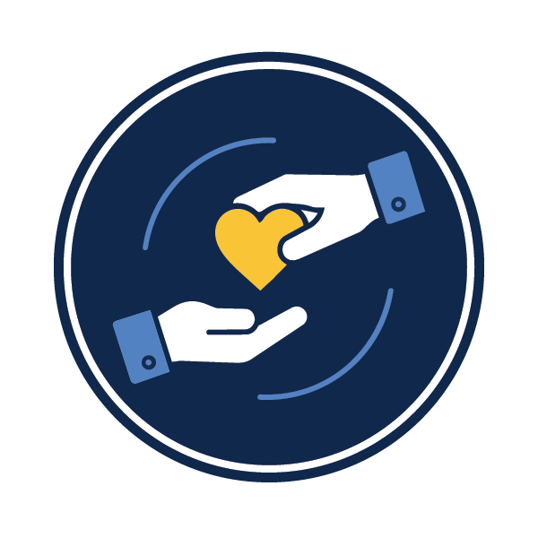 two hand icons with a heart in between them