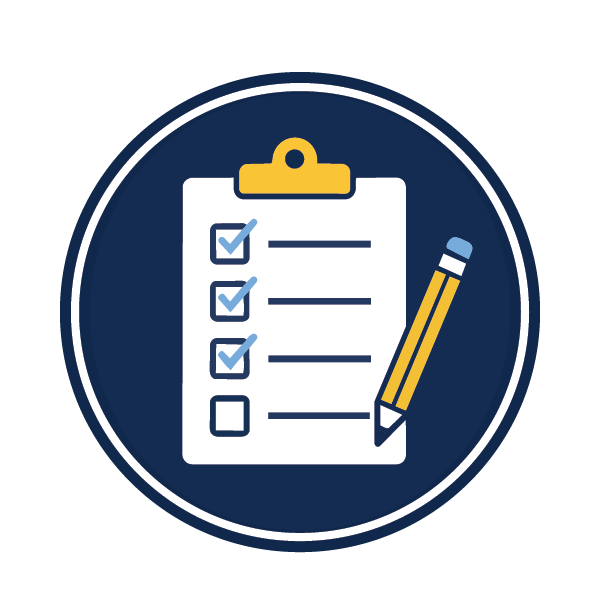 checklist on a clipboard with a pencil