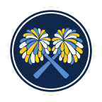 Blue, Yellow, and White pom poms